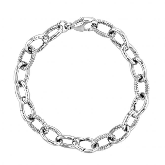 Monica Rich Kosann Sterling Silver Charm Bracelet, Braided Links, 7.5"